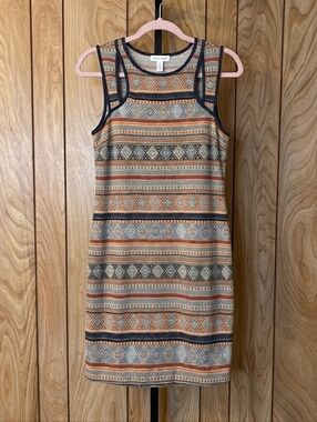 Skies Are Blue Boho Aztec Print Sleeveless Mini Dress Size Small